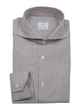 POSILLIPO white/brown striped linen and cotton shirt