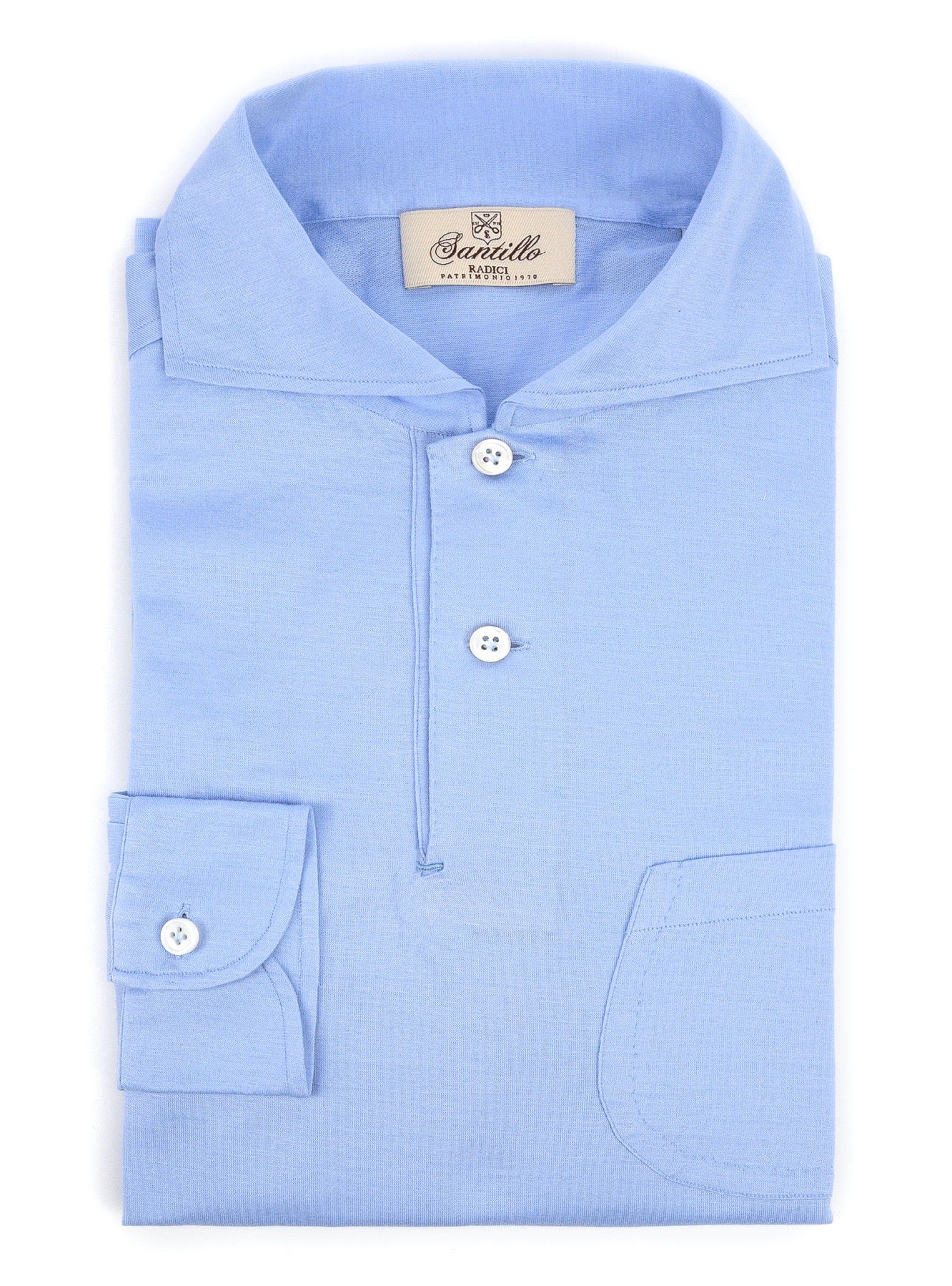 PANATTA Sky blue Filo di Scozia radici patrimonio 1970 polo