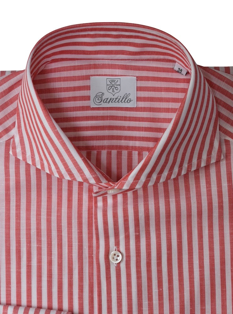 POSITANO coral striped shirt