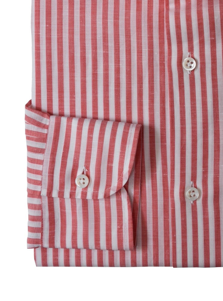 POSITANO coral striped shirt