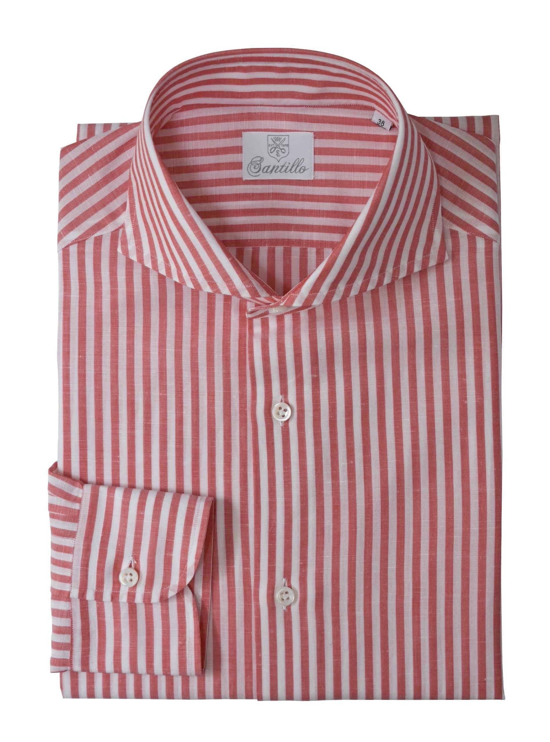POSITANO coral striped shirt