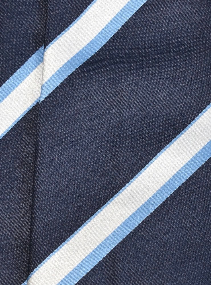REGIMENTAL navy/turquoise/white silk tie