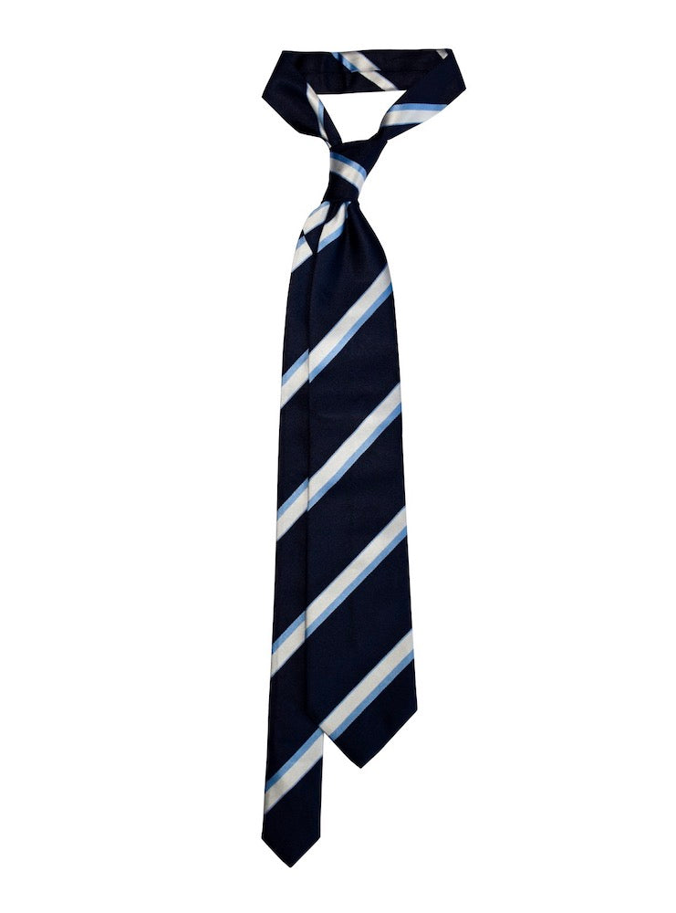 REGIMENTAL navy/turquoise/white silk tie