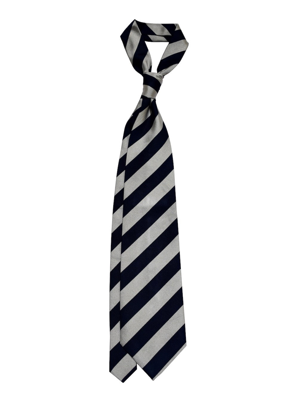 REGIMENTAL navy/silver silk tie