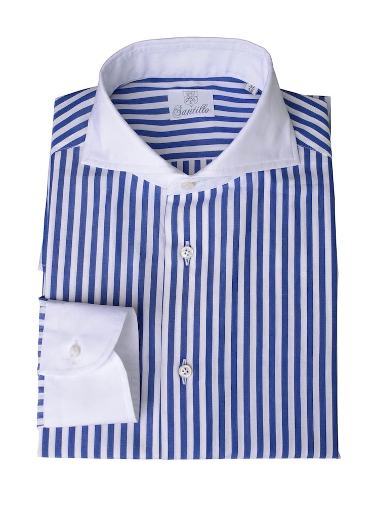 RIVIERA DI CHIAIA Blu collar/cuffs white