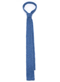 FIEGO cobalt blu radici patrimonio 1970 handmade crochet tie