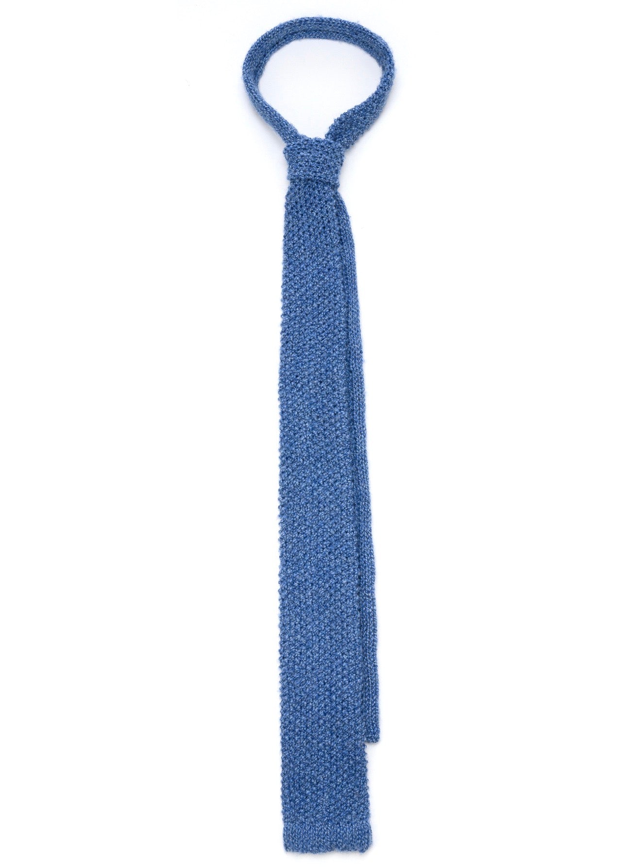 FIEGO cobalt blu radici patrimonio 1970 handmade crochet tie