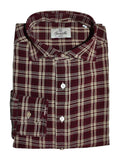 CAPO BARBI vintage burgundy/beige check seersucker radici patrimonio1970