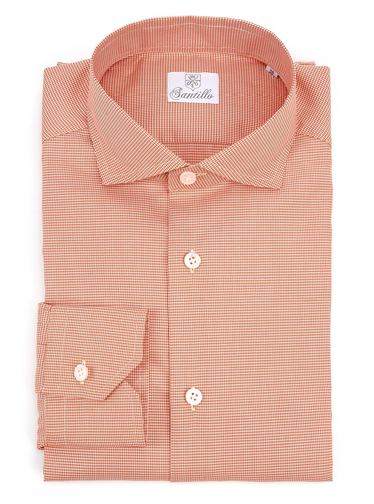 SOMERSET orange Houndstooth pure cotton shirt