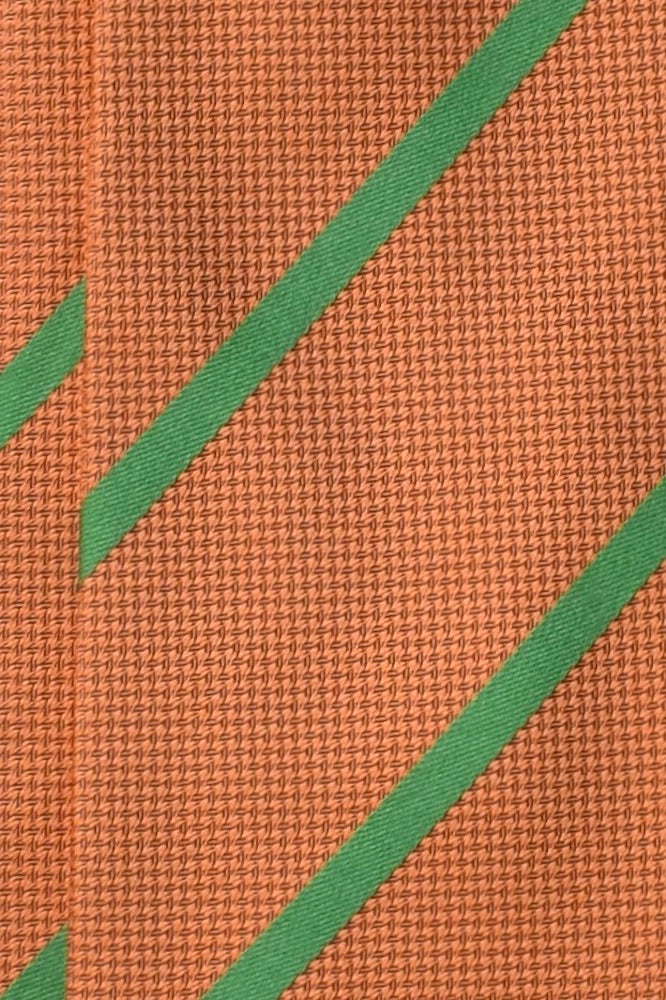 STRIPED orange/green silk tie