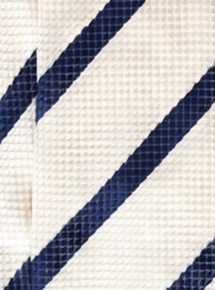 STRIPED ivory/blu silk tie