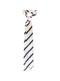 STRIPED ivory/blu silk tie