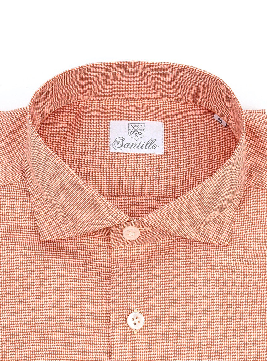 SOMERSET orange Houndstooth pure cotton shirt