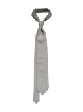 STRIPED pale grey silk tie