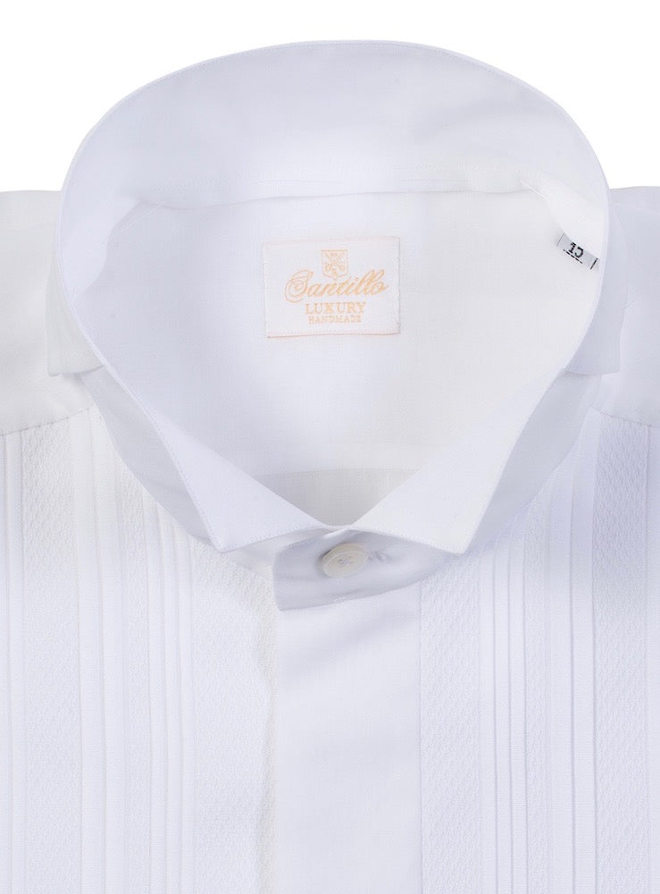LUXURY HANDMADE white voile shirt