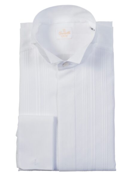 LUXURY HANDMADE white voile shirt